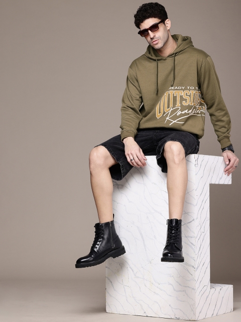 The Roadster Life Co. Typography Printed Hooded Relaxed Fit Sweatshirt - Image 5
