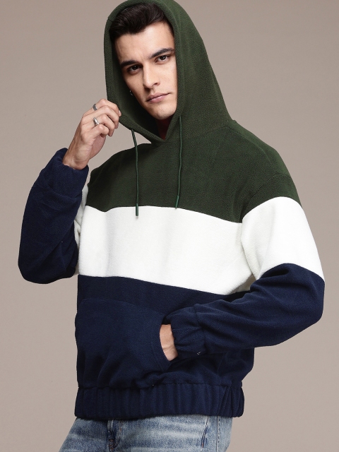 The Roadster Life Co. Colourblocked Hooded Fuzzy Sweatshirt - Image 3