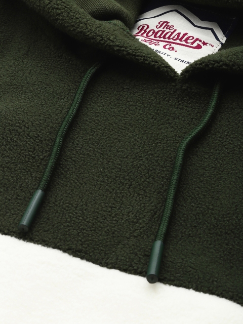 The Roadster Life Co. Colourblocked Hooded Fuzzy Sweatshirt - Image 2