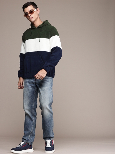 The Roadster Life Co. Colourblocked Hooded Fuzzy Sweatshirt - Image 5