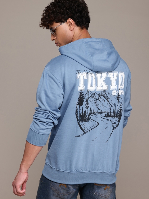The Roadster Lifestyle Co. Relaxed Fit Hooded Printed Sweatshirt