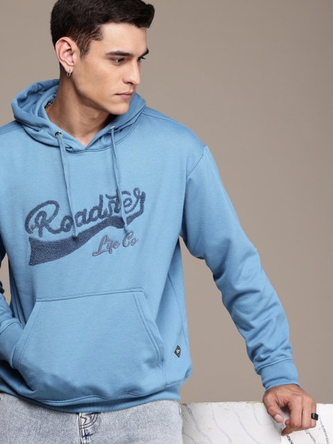 The Roadster Life Co. Relaxed Fit Applique Detailing Hooded Sweatshirt