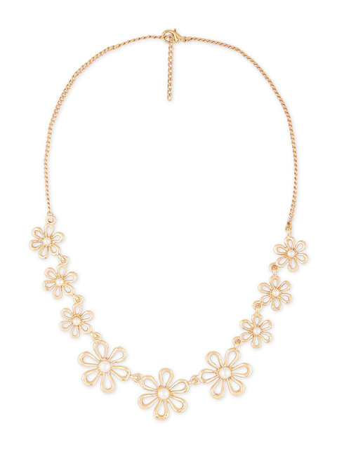 Zaveri Pearls Gold-Plated Embellished Floral Necklace - Image 4