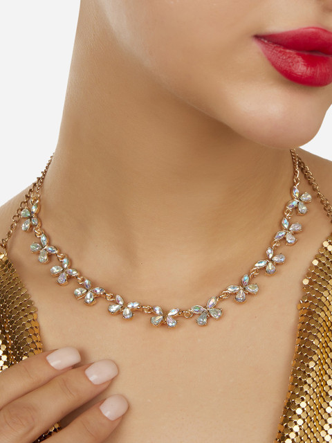 Zaveri Pearls Gold-Plated Stones Studded Necklace