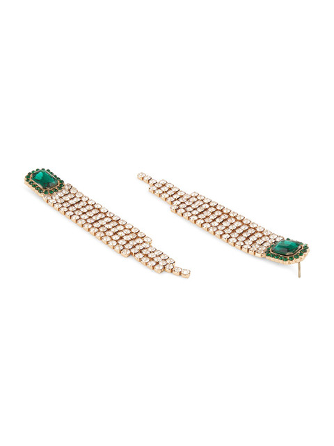 Zaveri Pearls Gold-Plated Contemporary Drop Earrings - Image 5