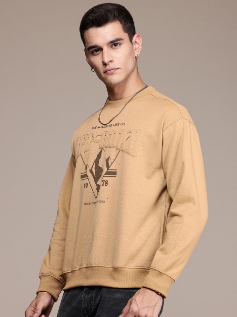 The Roadster Life Co. Brand Logo Printed Embroidered Relaxed Fit Sweatshirt - Image 3