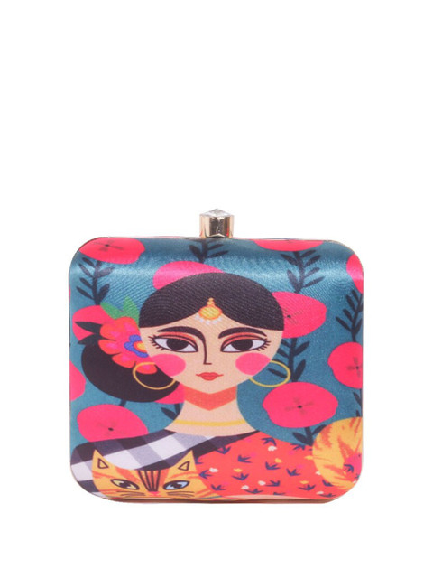 Anouk Pink Graphic Printed Box Clutch - Image 5