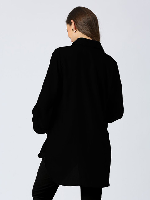 Mom For Sure by Ketki Dalal Mandarin Collar Roll-Up Sleeves Shirt Style Maternity Top - Image 5