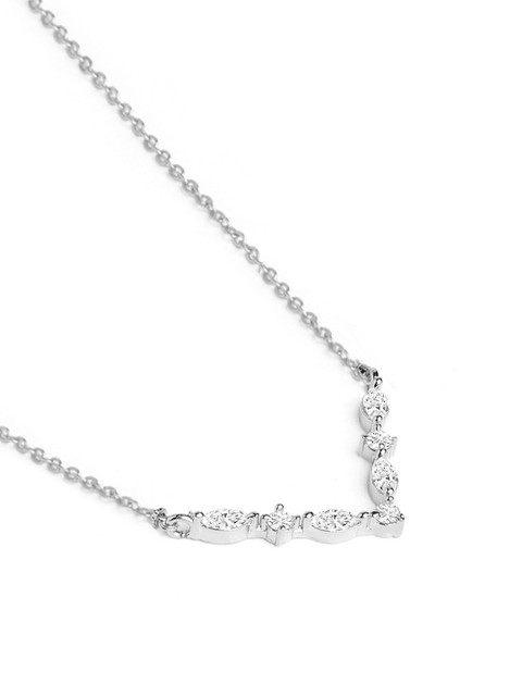 MINUTIAE Silver-Plated Stones-Studded Necklace - Image 4