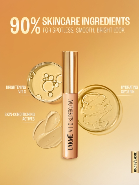 Lakme Makeup+Skincare Vit C Superglow Concealer 5.4ml - Ivory 10 - Image 7