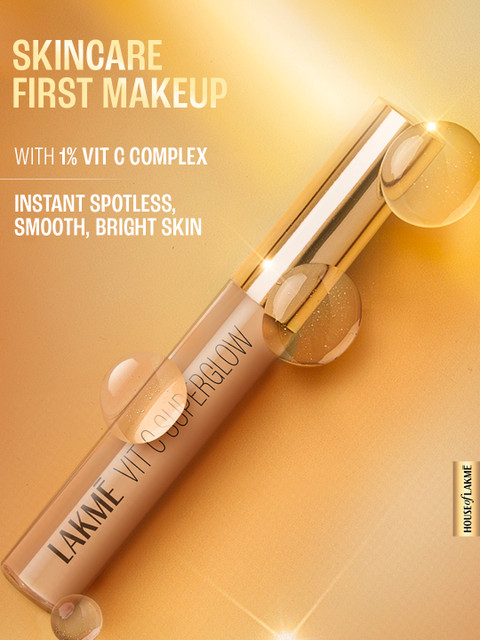 Lakme Makeup+Skincare 1%Vit-C Superglow Matte Concealer For Radiant Glow 5.4ml - 24 Beige - Image 4