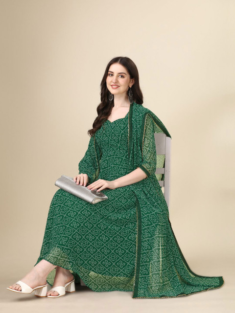 PMD Fashion Sweetheart Neck Gotta Patti Georgette Anarkali Kurta With Dupatta - Image 5