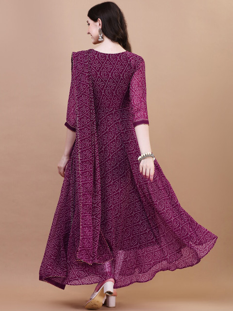 PMD Fashion Bandhani Printed Georgette Anarkali Kurta - Image 4