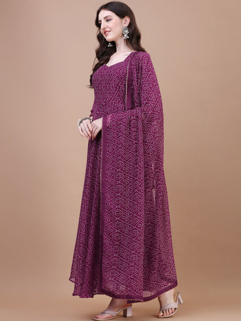 PMD Fashion Bandhani Printed Georgette Anarkali Kurta - Image 3