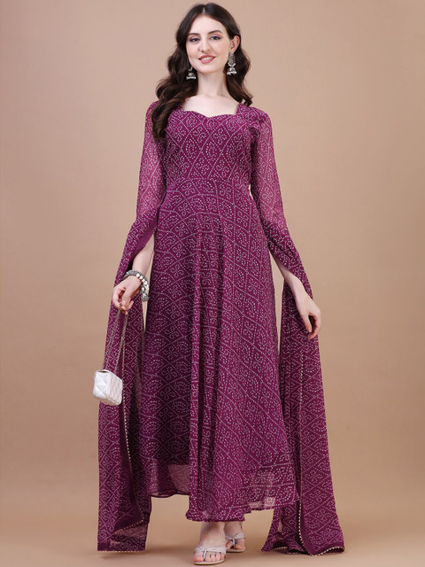 PMD Fashion Bandhani Printed Georgette Anarkali Kurta - Image 5