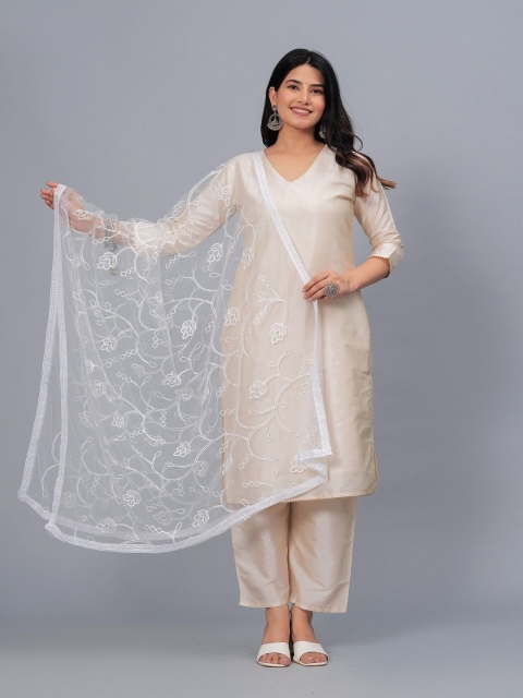 Stylum Floral Embroidered Net Dupatta