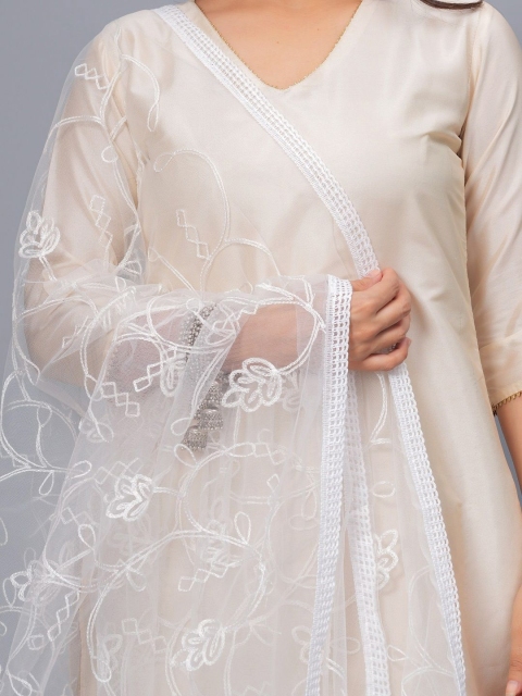 Stylum Floral Embroidered Net Dupatta - Image 2