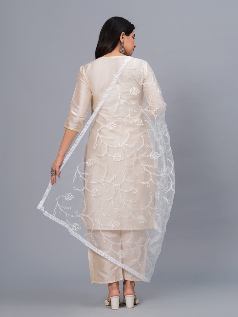 Stylum Floral Embroidered Net Dupatta - Image 4