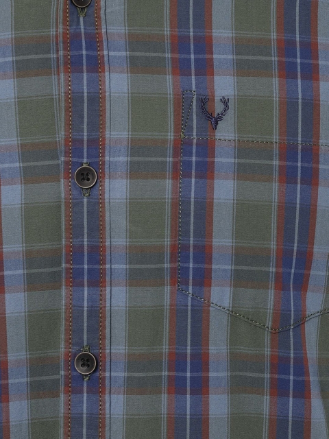 Allen Solly Tartan Checked Opaque Cotton Custom Fit Shirt - Image 2