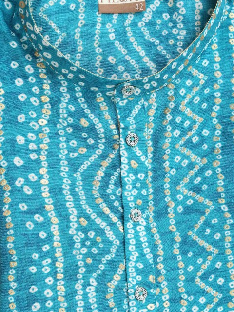 FILORI STUDIO Men Bandhani Print Regular Long Kurta - Image 6