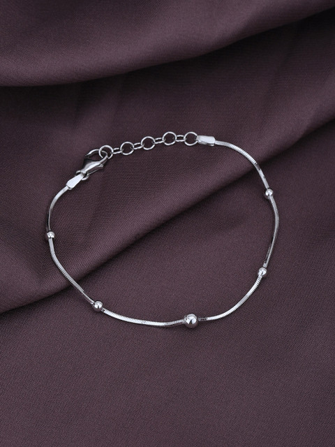 Carlton London Women Rhodium-Plated Charm Bracelet