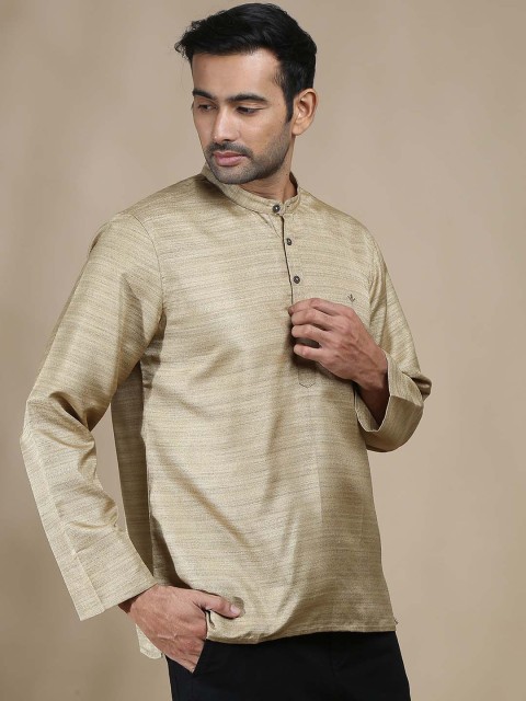 FILORI STUDIO Self Textured Art Silk Festive Short Kurtaa - Image 3