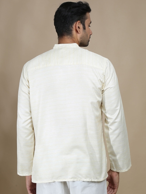 FILORI STUDIO Self Textured Art Silk Festive Short Kurta - Image 4