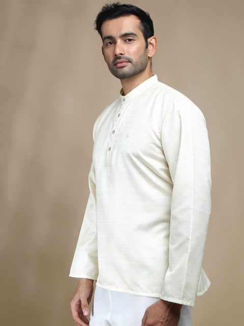 FILORI STUDIO Self Textured Art Silk Festive Short Kurta - Image 3