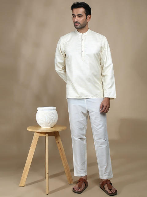 FILORI STUDIO Self Textured Art Silk Festive Short Kurta - Image 5