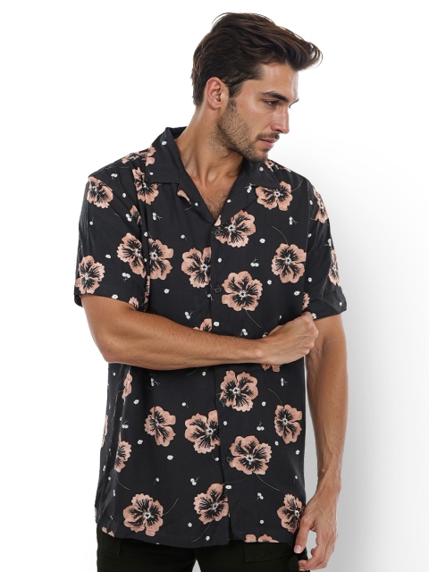 Celio Men Classic Floral Printed Spread Collar Shirt