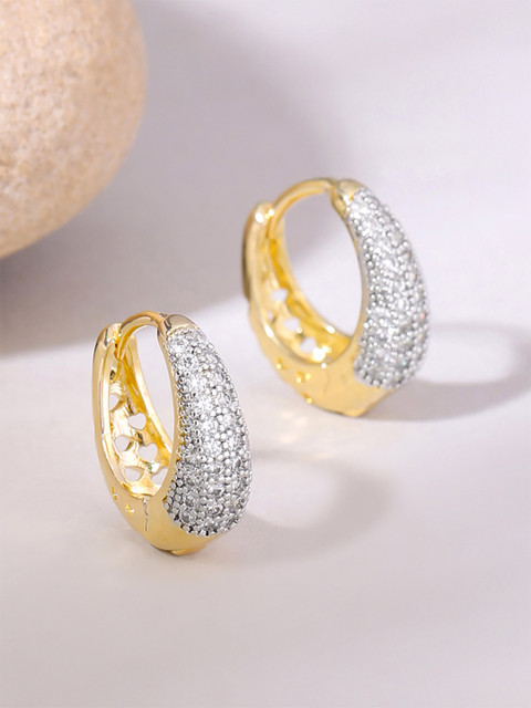 Yellow Chimes Gold Plated Circular Hoop Earrings
