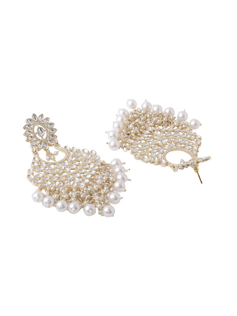 Yellow Chimes Gold-Plated Circular Chandbalis Earrings - Image 3