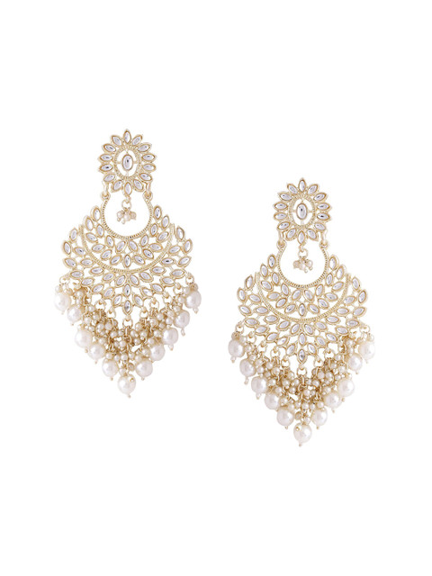 Yellow Chimes Gold-Plated Circular Chandbalis Earrings - Image 2