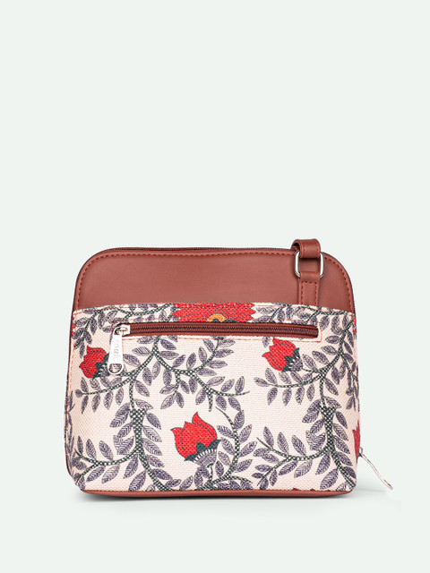 ZOUK Floral Printed Structured Sling Bag - Image 5