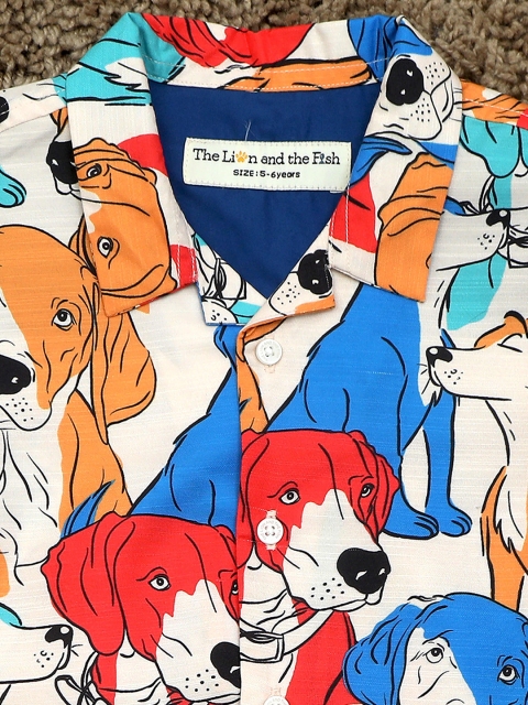 The Lion and The Fish Boys Relaxed Fit Paw Cuban Collar Shirt - Image 4