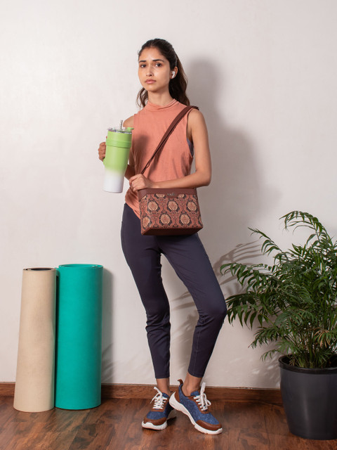 ZOUK Floral Printed Structured Sling Bag