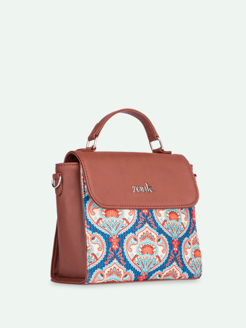 ZOUK Ethnic Motifs Printed Structured Sling Bag - Image 3