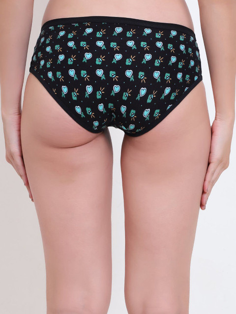 BLEEDING HEART Pack of 3 Conversational Printed Mid-Rise Bikini Briefs - Image 4