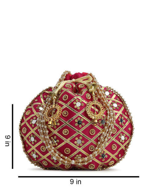DRASTR Embroidered Potli Clutch - Image 7