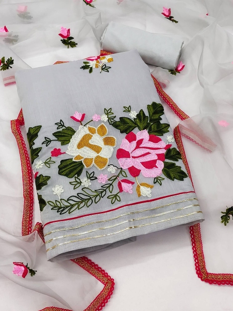 Peachmode Embroidered Unstitched Dress Material