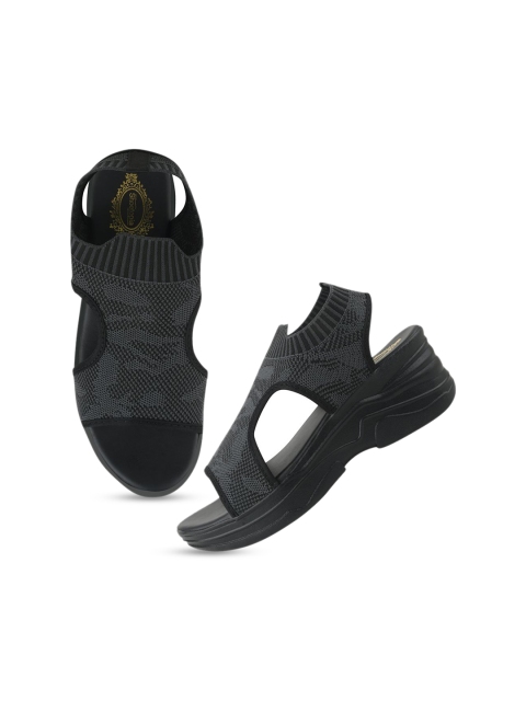 Shoetopia Textured Flatform Sandals with Laser Cuts - Image 7