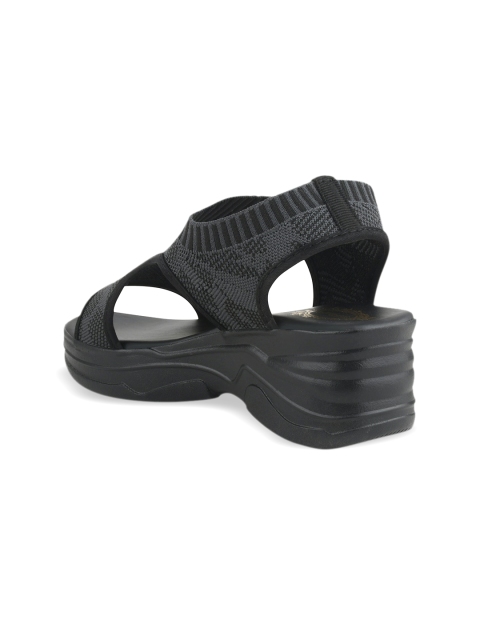 Shoetopia Textured Flatform Sandals with Laser Cuts - Image 3