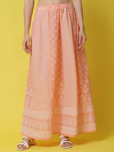 Cot'N Soft Women Printed Pure Cotton Flared Maxi Skirt
