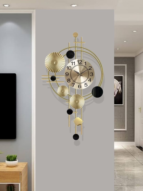 DSH Crafting Your Curiosity Gold-Toned Embellished Contemporary Wall Clock - Image 2