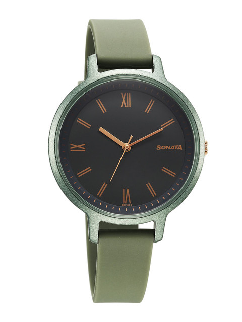 Sonata Splash Quartz Analog With Black Dial Watch For Women - 87049pp18w