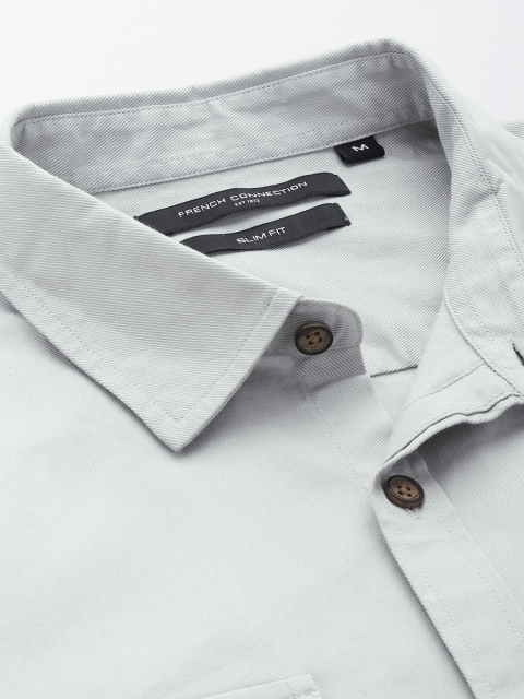 French Connection Men Premium Slim Fit Pure Cotton Casual Shirt - Image 2