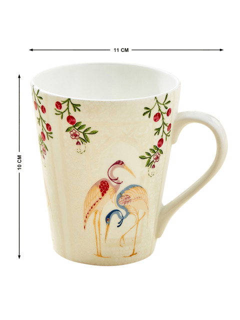 Home Centre White & Pink 3 Pieces Floral Printed Glossy Mugs 340 ml Each - Image 7