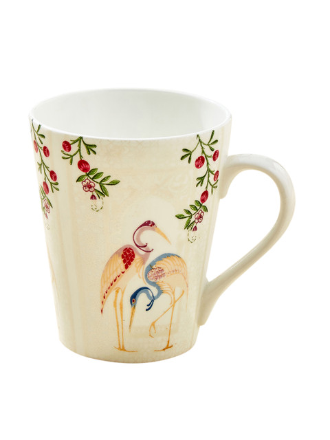 Home Centre White & Pink 3 Pieces Floral Printed Glossy Mugs 340 ml Each - Image 3