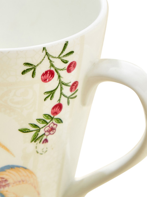 Home Centre White & Pink 3 Pieces Floral Printed Glossy Mugs 340 ml Each - Image 6