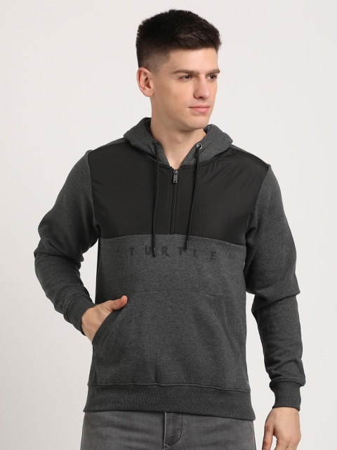 Turtle Colourblocked Hooded Pullover Sweatshirt